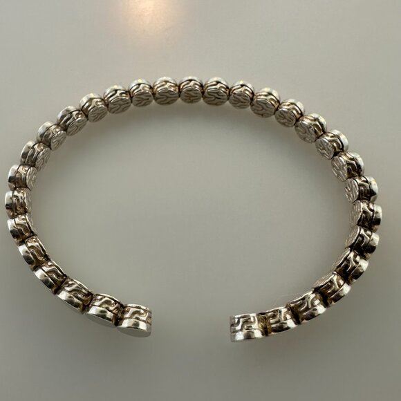 925 Sterling Silver & 18K Yellow Gold John Hardy Dot Flex Cuff Bracelet - 7" - Picture 12 of 14